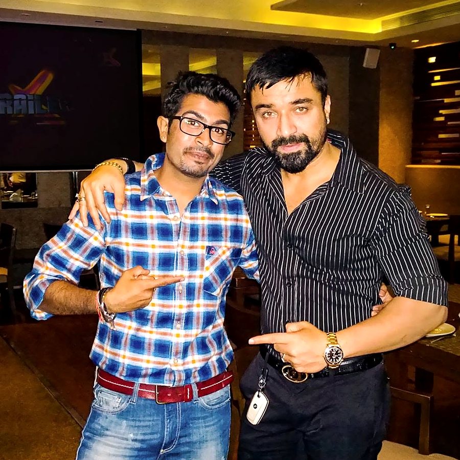 Lalit Verma with actor Ajaz Khan at the Kota Junction music launch, Mumbai