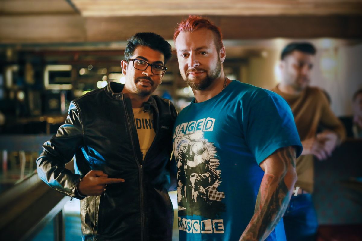 Lalit Verma with Kris Gethin at the gym launch in South Delhi, 2015